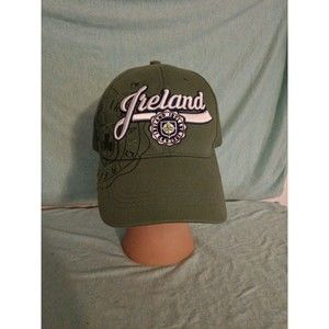 Ireland White Script adjustable strap cap